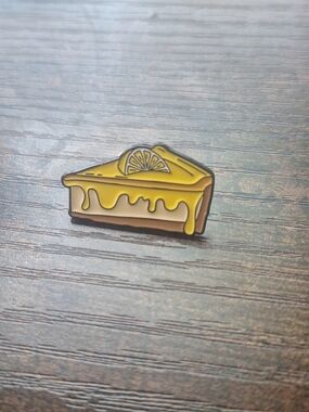 Lemon Slice Enamel Brooch Pin - Cookies Brand "Lemon Cheesecake" 1" Pinback